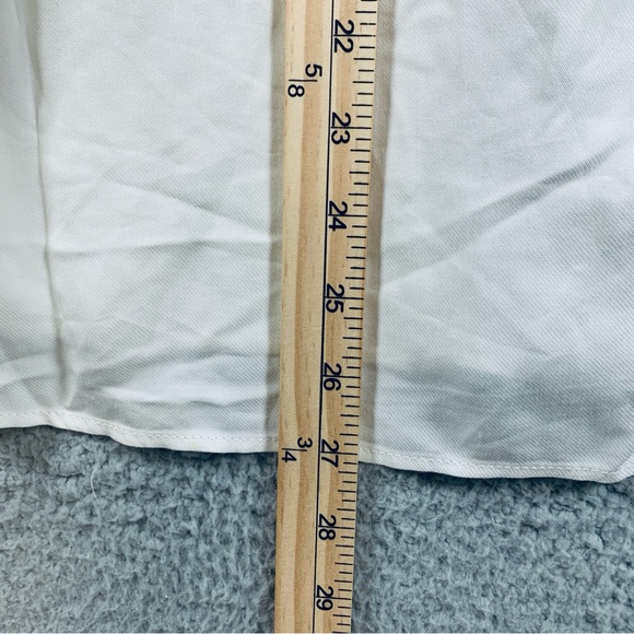 Loft Blouse Top Women's Long Sleeve Crew Neck Hip Tie Pullover Knit White Size S - Picture 9 of 10